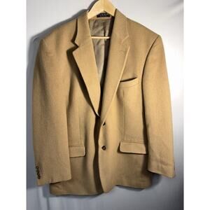 Camel Hair Sport Coat Blazer Men’s 44R Tan Club Room Charter Club